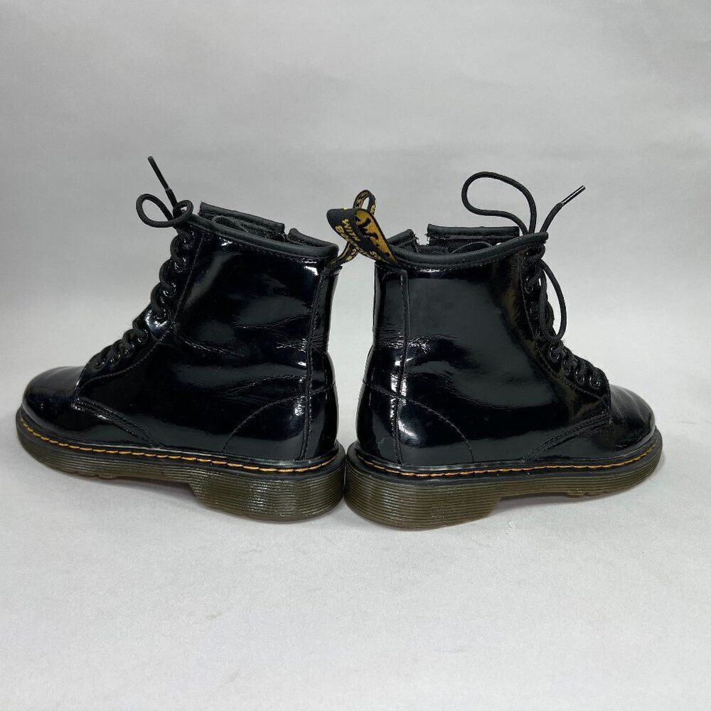 Dr. Martens Youth 1460 Black Patent Leather Lace Up Boots - Picture 7 of 11